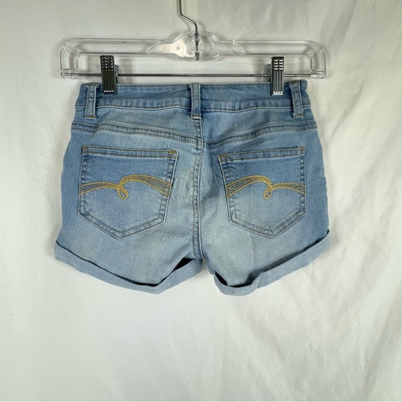 Justice Girl’s Light Wash Stretch Denim Jean Shorts - Picture 2 of 6